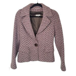 Essentiel Antwerp Pink Tweed Style Peacoat Blazer